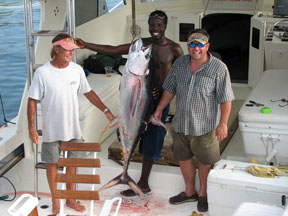 Jef, Aldon, large tuna, and happy customer